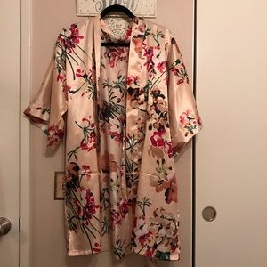 floral silk robe